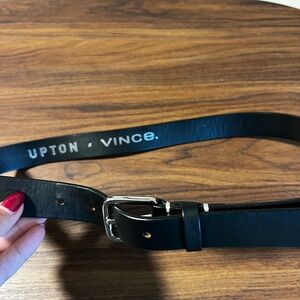 Vince Black Leather Belt